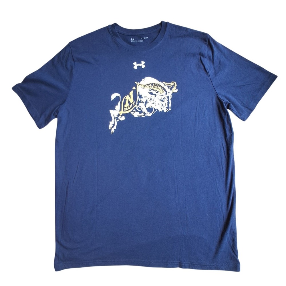 Under Armour Navy Midshipmen Bill the Goat Graphic T-Shirt Mens XL Navy Blue